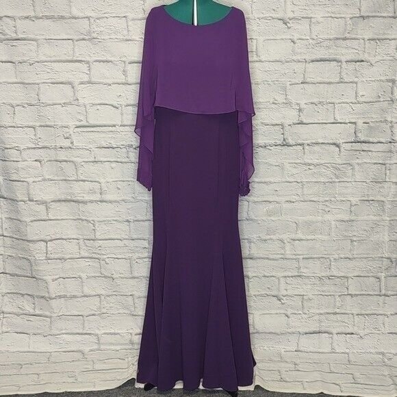 Alyce Paris Dresses & Skirts - Alyce Paris women's dark purple mother of the bride formal cape long gown Sz 16
